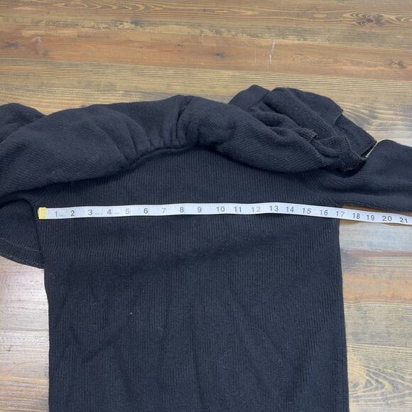 FRAME Off Shoulder Black Ruffled Collar Sweater Woman’s Size Medium Wool Blend - Picture 5 of 6